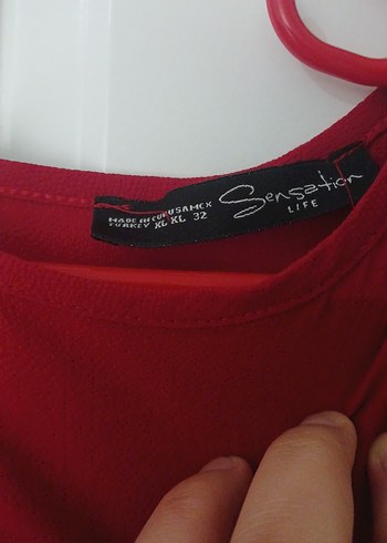 Dantel Detaylı Kırmızı Bohem Bluz - Görsel 3