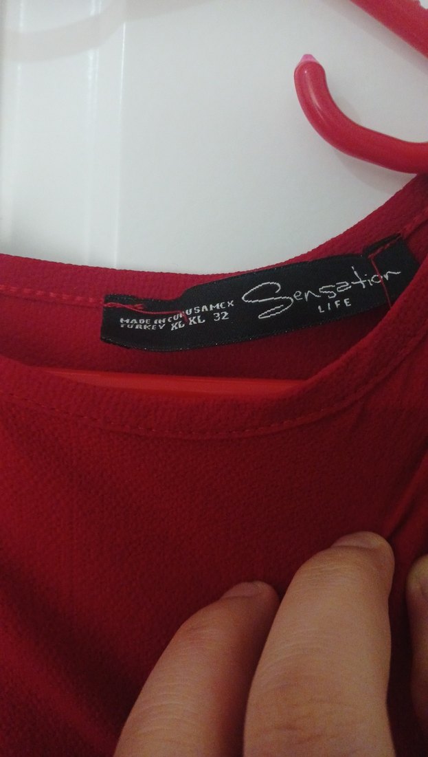 Dantel Detaylı Kırmızı Bohem Bluz - Görsel 3