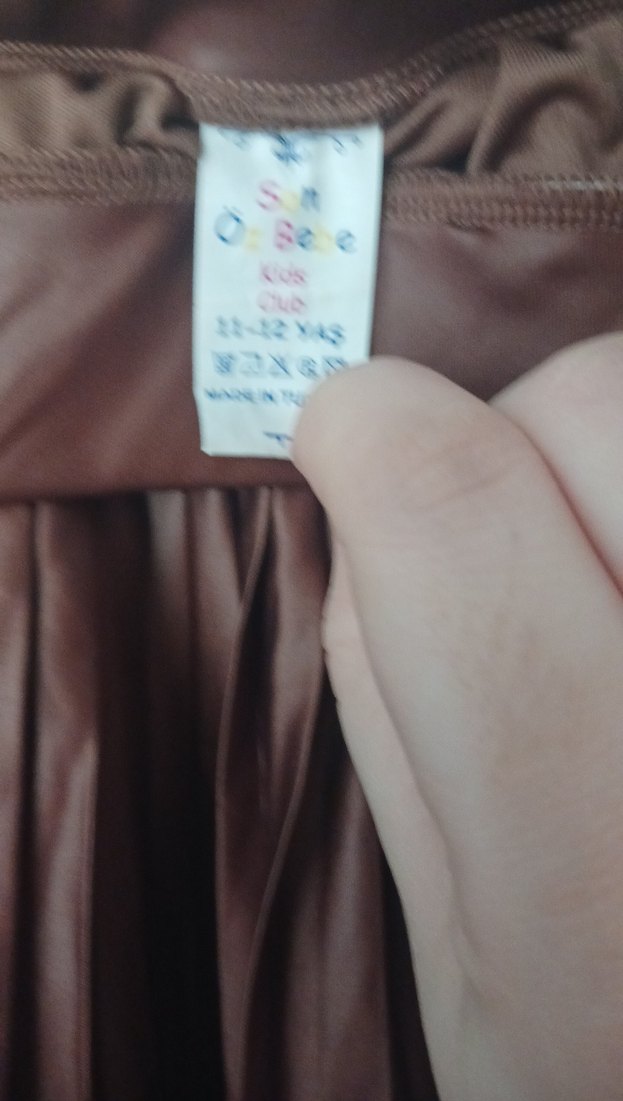 Parlak Kahverengi Piliseli Midi Etek - Görsel 3