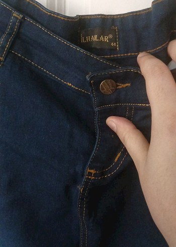 Lacivert Midi Kot Etek - Görsel 3