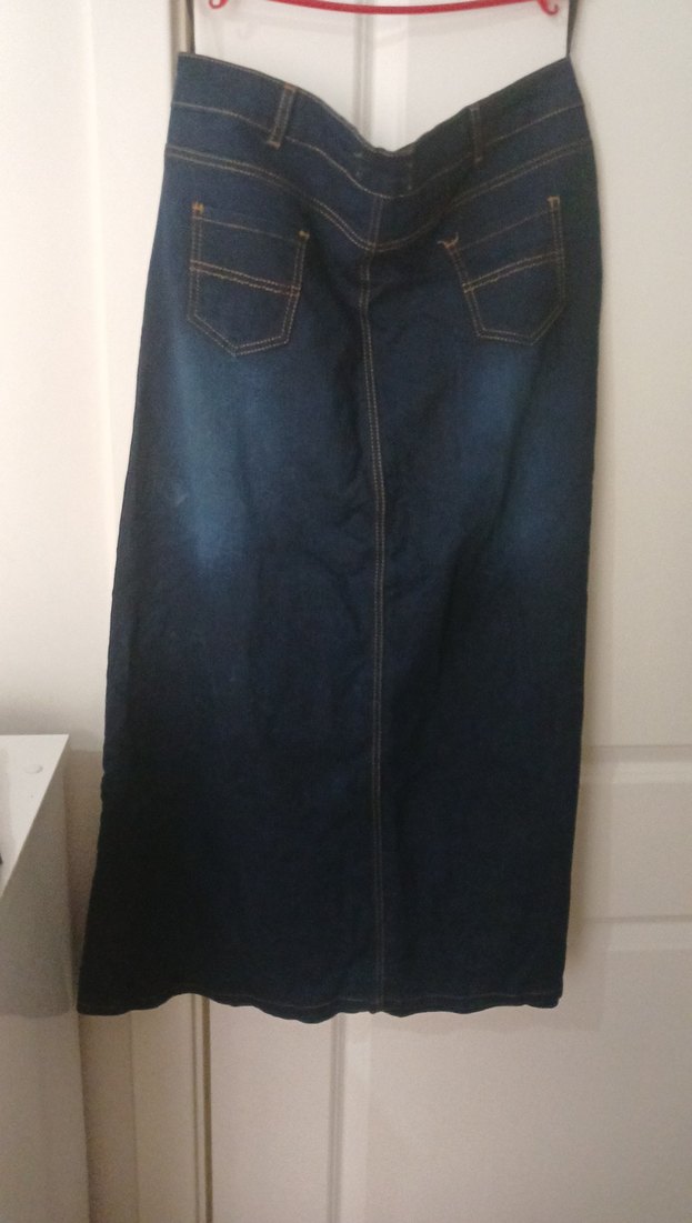 Lacivert Midi Kot Etek - Görsel 4