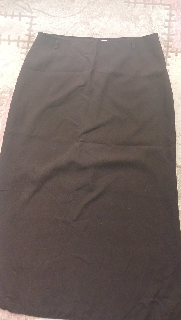 Kahverengi Drapeli Uzun Kadın Etek - Görsel 2