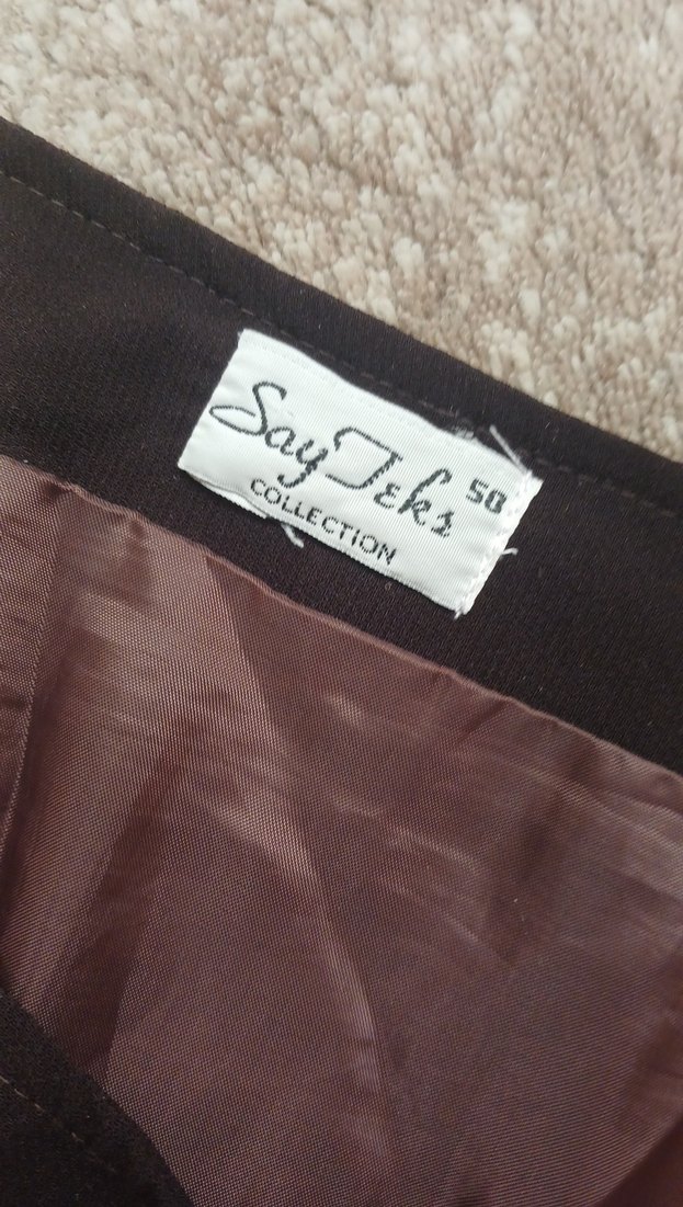 Kahverengi Drapeli Uzun Kadın Etek - Görsel 3