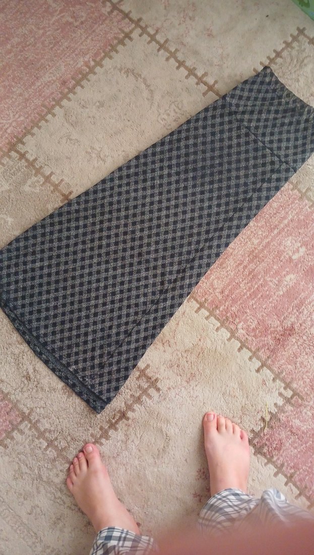 Düğmeli Gri Ekose Uzun Etek - Görsel 2