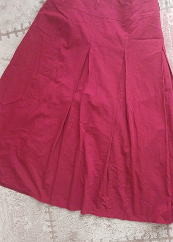 Bordo Piliseli Uzun Kadın Etek - Görsel 2