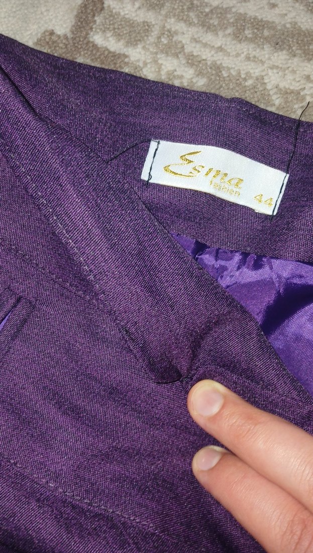 Mor Uzun Keten Etek - Görsel 3