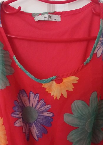 Renkli Çiçek Desenli Bohem Uzun Elbise - Görsel 4