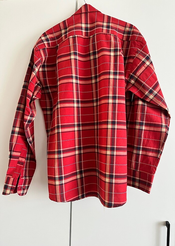 KIRMIZI KARELİ ERKEK GÖMLEK - Görsel 4