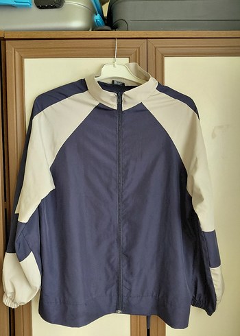 Mavi Gri Fermuarlı ceket yagmurluk - Görsel 3