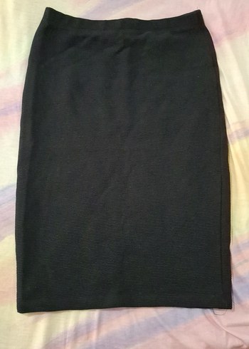 Siyah Elastik Belli Midi etek - Görsel 2