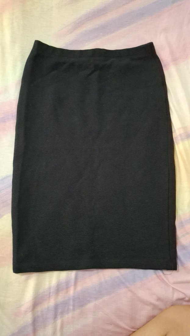 Siyah Elastik Belli Midi etek - Görsel 2