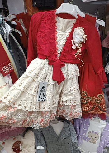 Diger Kız Çocuk Nakışlı Beyaz Elbise - Görsel 6