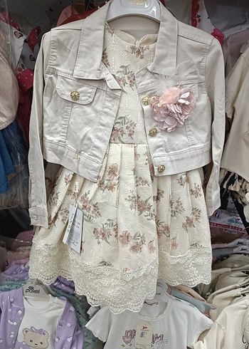 Diger Kız Çocuk Nakışlı Beyaz Elbise - Görsel 13