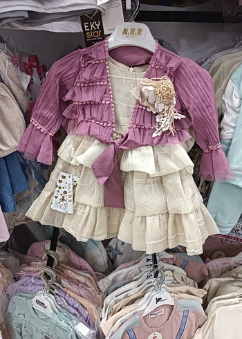 Diger Kız Çocuk Nakışlı Beyaz Elbise - Görsel 17