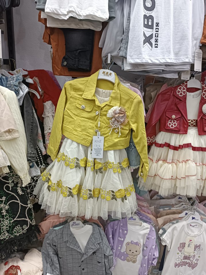 Diger Kız Çocuk Nakışlı Beyaz Elbise - Görsel 4