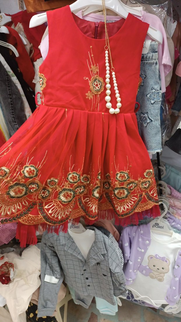 Diger Kız Çocuk Nakışlı Beyaz Elbise - Görsel 5