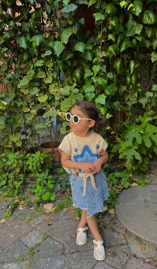 Kız Çocuk Mavi Batik Desenli Denim Etek 3 -6 yaş arasi - Görsel 2