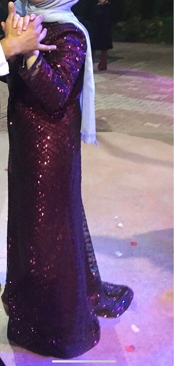 44 Beden bordo Renk Bordo balık model abiye ??
