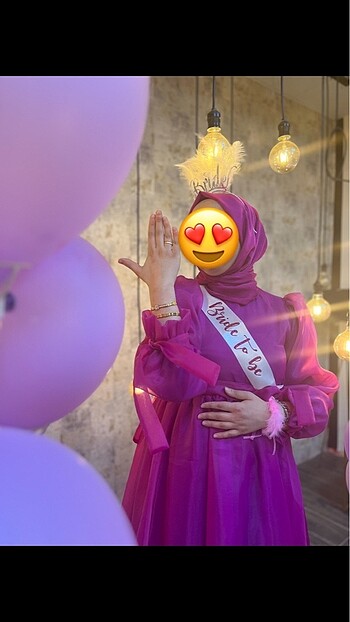 KAROLİN FUŞYA ELBİSE ????