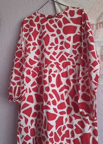 Trendyol & Milla Uzun Kırmızı Batik Desenli Bohem Elbise