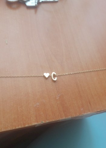 Diger Altın Rengi Minimalist Kalp Kolye