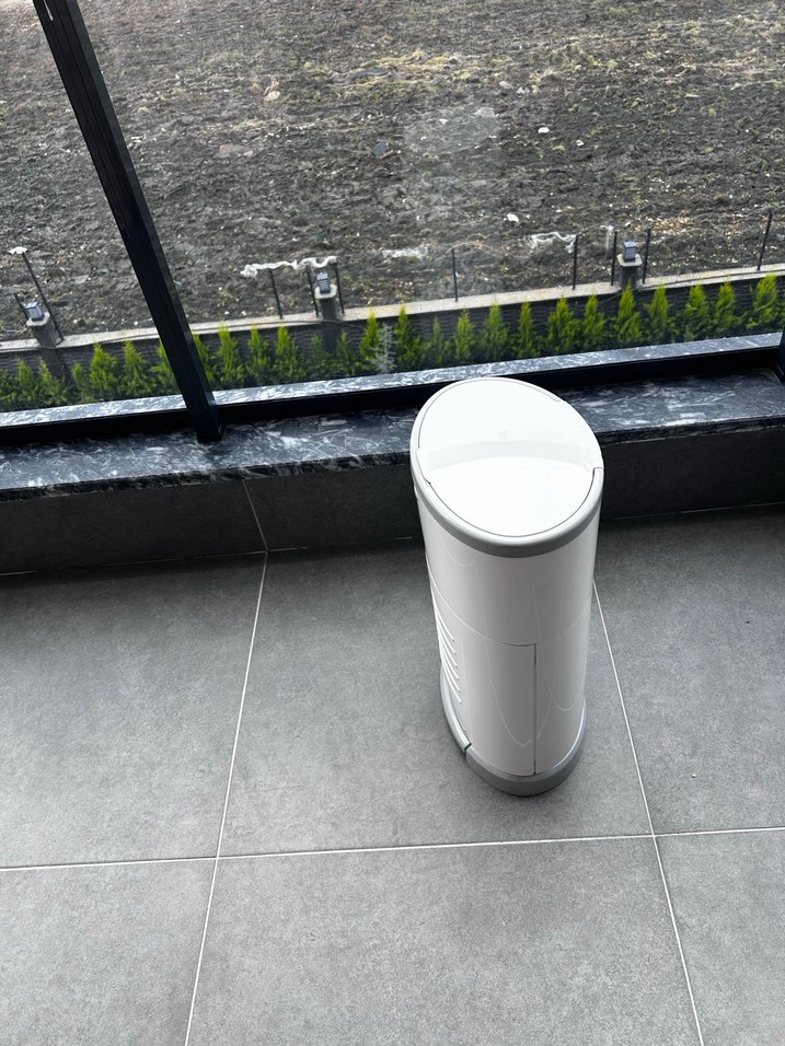 Korbell Bebek Bezi Çöp Kutusu Pedallı Beyaz - Görsel 2