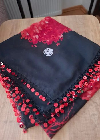 Boncuk İşlemeli Çok Renkli Bohem Kadın Şal - Görsel 2