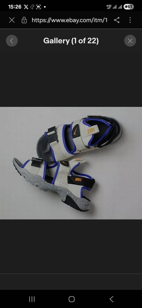 Nike Gri Erkek Sandalet Velcro Bantlı - Görsel 2