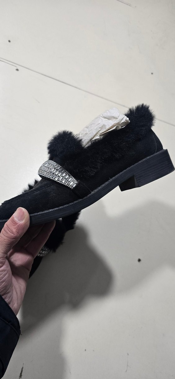 Siyah Kürklü Yüksek Topuklu Kadın Terlik - Görsel 4