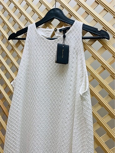 Massimo Dutti M.Dutti Beyaz Midi Boy Elbise