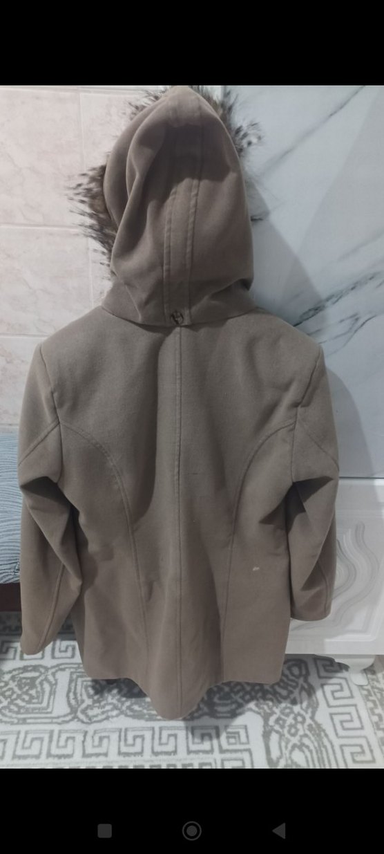 Bej Kısa Düğmeli Kadın Kaban - Görsel 2