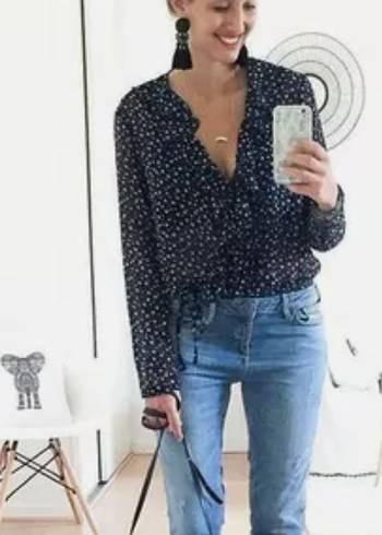 s Beden ZARA şık body gömlek