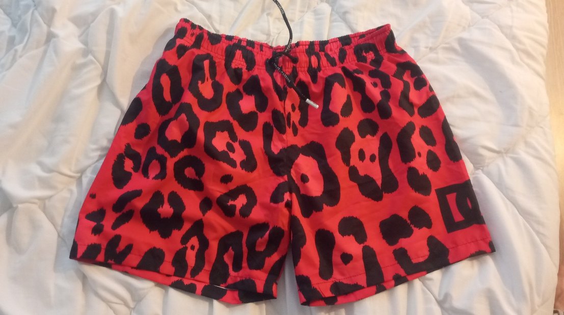 Dolce Gabbana,Kırmızı Leopar Desenli Erkek Yüzme Şortu - Görsel 2