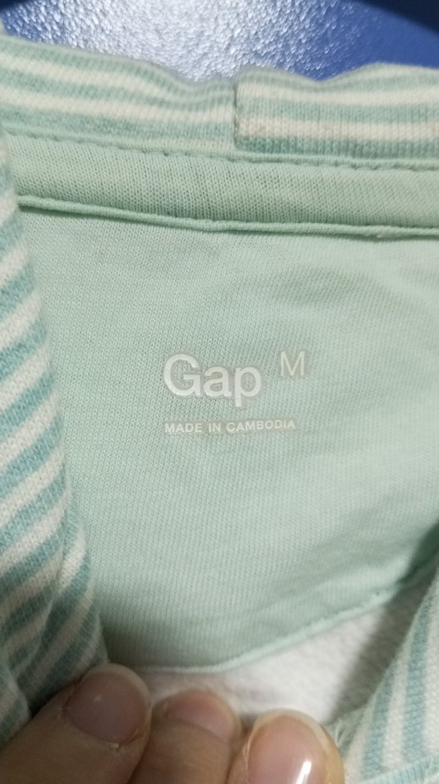 orijinal Gap Kadın yeşil Çizgili Kapüşonlu Sweatshirt - Görsel 4