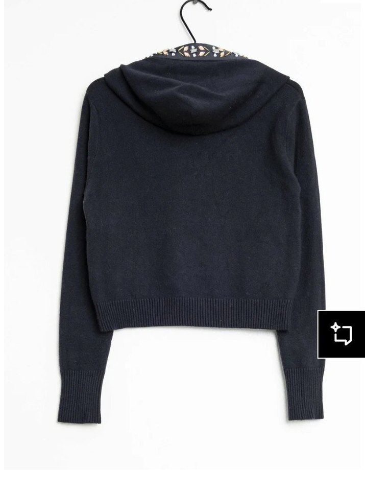 ZARA_Kadın Lacivert Örgü Kapüşonlu Triko - Görsel 2