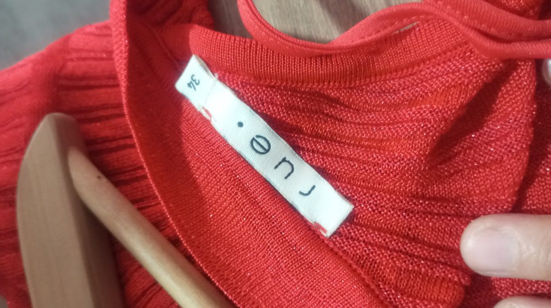 Kırmızı V Yaka Uzun Şık Örme Elbise - Görsel 3