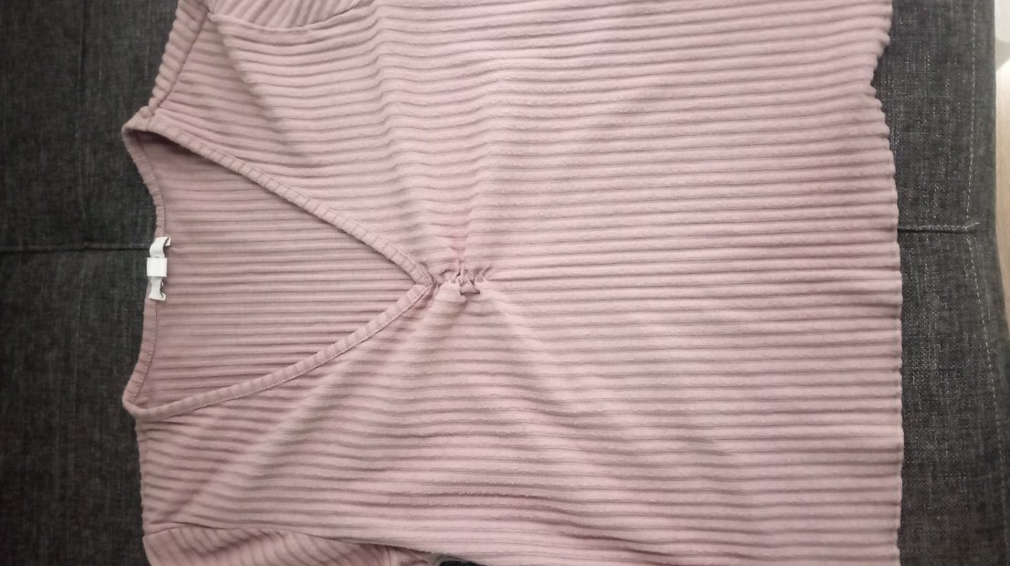 Mavi marka, V Yaka Fitilli pıdra rengi Kadın Bluz - Görsel 4