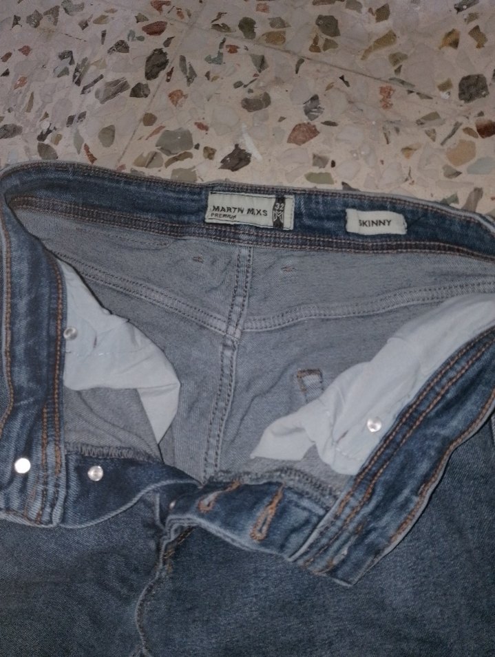 Mavi Düğmeli Erkek Kot Şort - Görsel 4