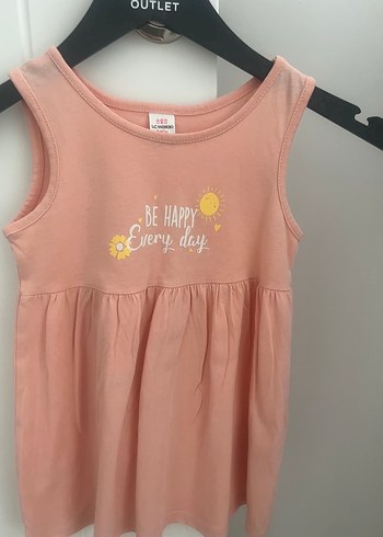 Pembe Pamuklu Kız Çocuk Elbise
