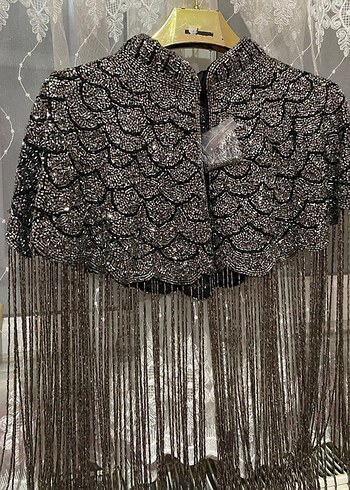 Boncuklu Zebra Desenli Gri Kadın El Zinciri - Görsel 2