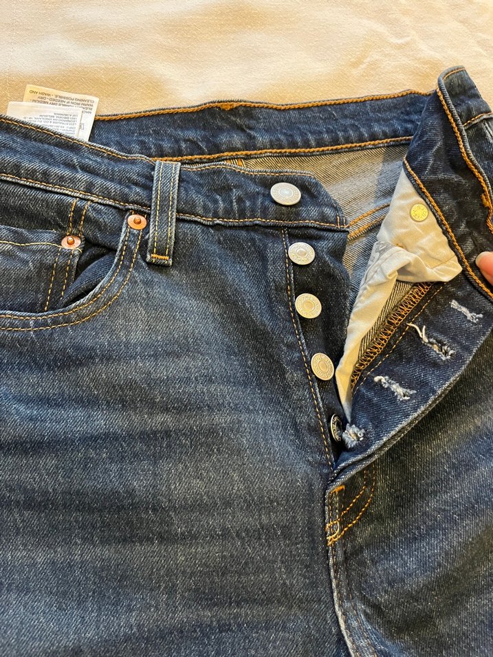 Levis Koyu Mavi 501 Crop Denim Jean — görsel 5/7