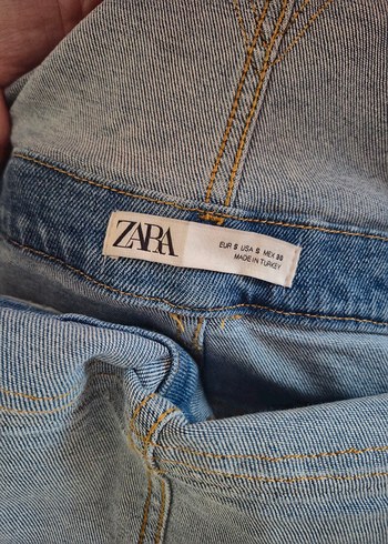 Kadın Mavi Denim Askılı Tulum - Görsel 6