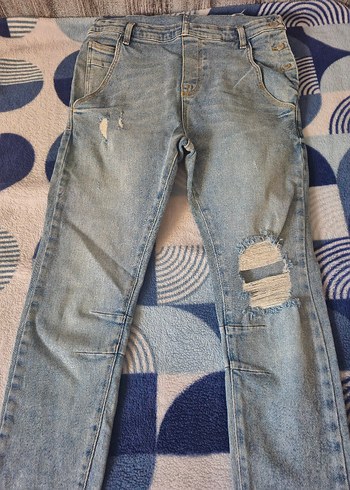 Kadın Mavi Denim Askılı Tulum - Görsel 3