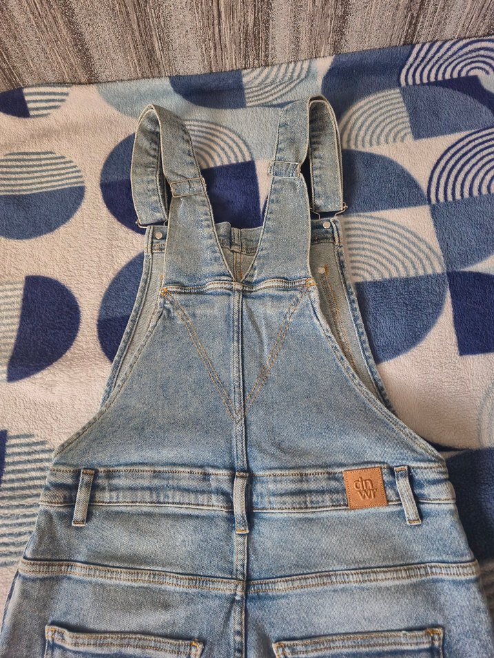 Kadın Mavi Denim Askılı Tulum - Görsel 2