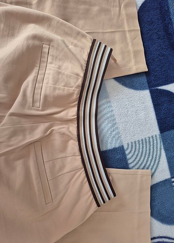 Bej Kadın Midi Kumaş Pantolon - Görsel 2