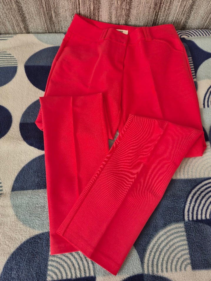 Kadın Pembe Midi Kumaş Pantolon - Görsel 2