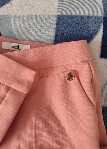 Pembe Midi Kadın Kumaş Pantolon - Görsel 4