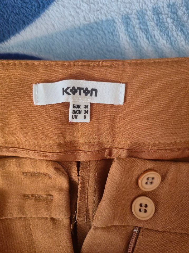 Kadın Camel Rengi Pilili Kumaş Pantolon - Görsel 2