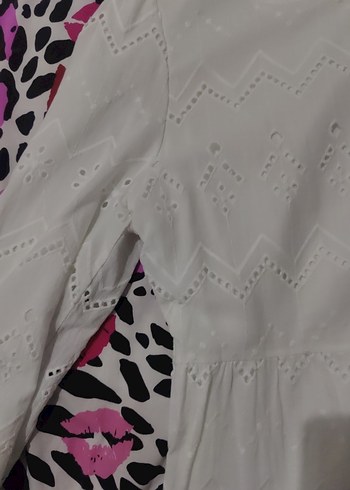 Beyaz Uzun elbise - Görsel 4