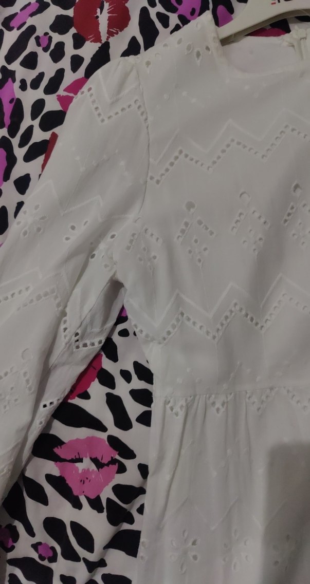 Beyaz Uzun elbise - Görsel 4